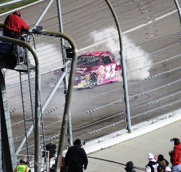 Spencer Gallagher, No. 23, won his first ARCA race on Friday night at Kansas Speedway in Kansas City, Kan. Also on Friday, Mason Mitchell won the ARCA Racing Series championship.  Racing continues at 1 p.m. Sunday at Kansas Speedway with a Sprint Cup race.(Fan photo)