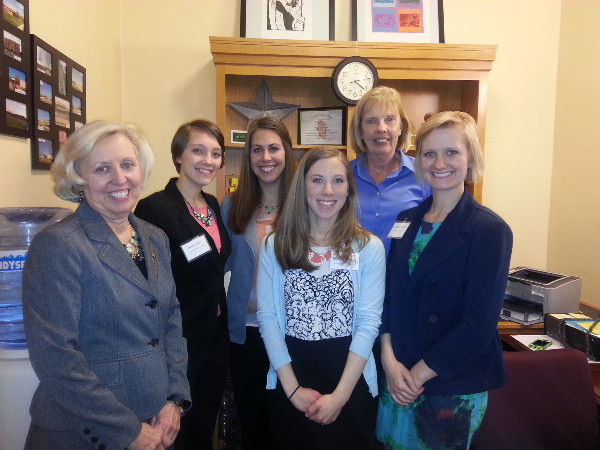 Sen. Pat Pettey met with Rachel Barkley, director of dietetics, KU Medical Center and some of her students in Sen. Pettey's office. 