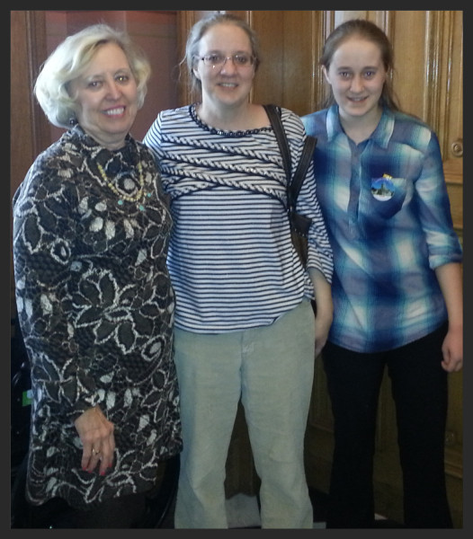 Former student, Cari Joly and her mother recently visited Sen. Pat Pettey in Topeka. 