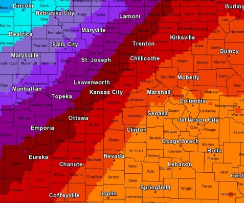 Heavy rain is anticipated over a portion of the area Saturday through Monday, according to these preliminary estimates. (National Weather Service graphic)