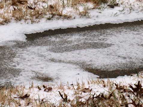 Some sidewalks in Wyandotte County were wet or icy this morning as a winter storm moved through the area overnight. There is a possibility of more snow later today, according to the National Weather Service.