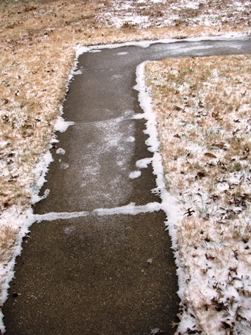 Some sidewalks in Wyandotte County were a little wet or slick following an overnight winter storm. 