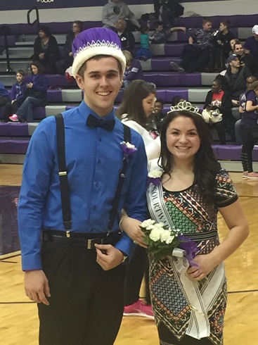 Kayla Crumby and Kellen Brunk were named king and queen at last week’s Piper High School basketball game. (Photo from Piper High School)