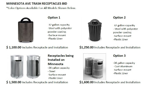 A look at some thousand-dollar-plus trash receptacles, from a UG Committee agenda.