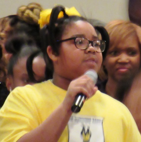 Youth performed with the MLK Mass Choir at the King Day celebration today at the  Reardon Center, Kansas City, Kan. (Staff photo by Mary Rupert)