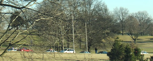 Suspects were captured after a chase went through Kansas City, Mo., and ended near College Parkway and Parallel Parkway this afternoon.