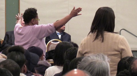 A scene from the King Day celebration today at the Reardon Center, Kansas City, Kan. (Staff photo by Mary Rupert)