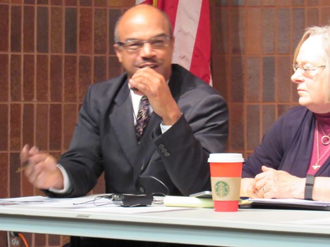 Sen. David Haley, D-4th Dist., answered a question during a legislative forum Jan. 5 at the West Wyandotte Library, Kansas City, Kan. (Staff photo by Mary Rupert)