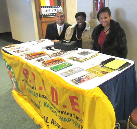 P.R.I.D.E. black firefighters staffed a table at the King Day celebration today at the Reardon Center, Kansas City, Kan. (Staff photo)