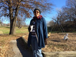 Rachel Jefferson started a walking group to encourage Kansas City, Kan., residents to use the Jersey Creek Trail, which recently was partially renovated.  (Photo by Alex Smith – Heartland Health Monitor) 