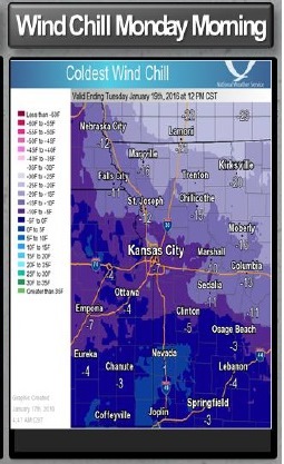 Wind chill Monday morning. (National Weather Service graphic)