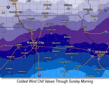 Wind chill through Sunday  morning. (National Weather Service graphic)