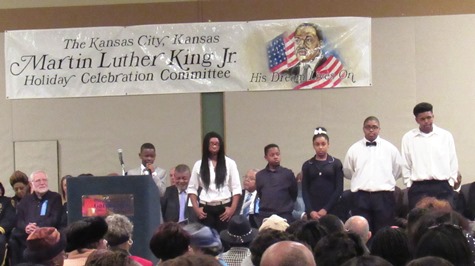 Youth participated in today's King Day celebration at the Reardon Center, Kansas City, Kan. (Staff photo)