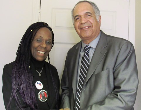 Monique Singh Bey, left, a Kansas City, Kan., resident, is running for the U.S. Senate. On the right is Zaki Baruti, a St. Louis area activist who is the head of the Universal African Peoples Organization.