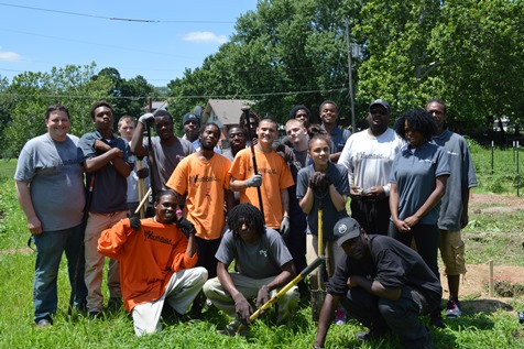 YouthBuild trainees in 2015, including De'Andre Goodson. (Photo from United Way of Wyandotte County)