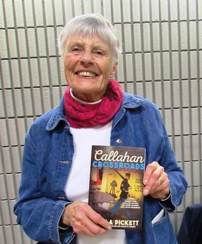 Anola Pickett said her book, "Callahan Crossroads," was set in the Kansas City, Mo., neighborhood where her mother grew up. She was at the Homegrown Reads program Saturday at the West Wyandotte Library. (Photo by Mary Rupert)