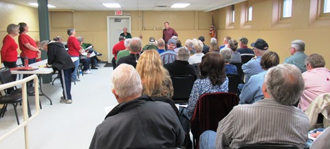 An estimated crowd of more than 50 persons heard a program on how to appeal property taxes . The program was March 12 at the Turner Recreation Center, Kansas City, Kan. (Staff photo)