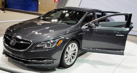 The Buick LaCrosse, made in Kansas City, Kan., is on display at this year’s Kansas City Auto Show at Bartle Hall in Kansas City, Mo. The show features more than 500 new cars, trucks, sport utility vehicles and minivans.  The show continues until 10 p.m. Friday; from 10 a.m. to 10 p.m. Saturday; and from 10 a.m. to 6 p.m. Sunday. For more information, see http://kcautoshow.com/. (Photo by William Crum) 