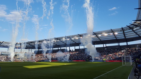 Sporting Kansas City and Toronto were tied 0-0 at half time tonight at Children's Mercy Park in Kansas City, Kan. (Photo by William Crum)