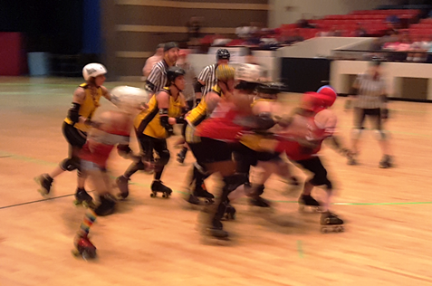 Action from the Kansas City Roller Warriors tonight at Memorial Hall in Kansas City, Kan. (Photo by William Crum) 