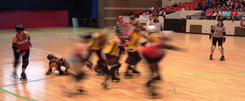 Action from the Kansas City Roller Warriors tonight at Memorial Hall in Kansas City, Kan. (Photo by William Crum) 