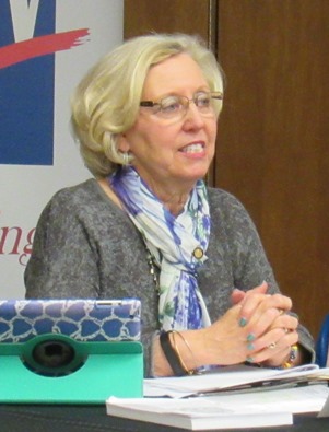 Sen. Pat Pettey spoke at the legislative coffee Saturday at the Main Kansas City, Kan., Public Library. (Staff photo)