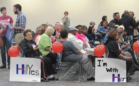 Hillary Clinton supporters at the 4th District Democratic caucus Saturday at KCKCC-TEC, 65th and State Avenue, Kansas City, Kan. (Staff photo)