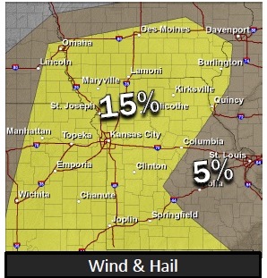 The main threats of the storm will be wind and hail. (National Weather Service graphic)