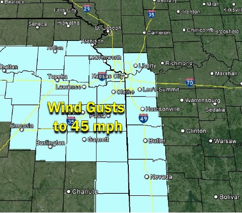 Wind advisory (National Weather Service graphic)