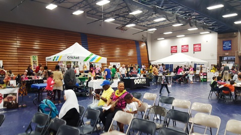 Visitors to the Wyandotte County Ethnic Festival on April 16 at Kansas City Kansas Community College listened to music and singers, and watching dancing, as well as visited booths about different cultures. (Photo by William Crum)