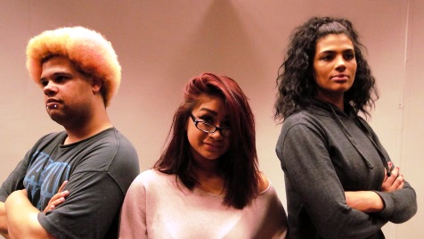 The cast of “Limerence” includes, left to right: Charles Humphrey, Anita Souvanh and Kinsasha Dydell. (KCKCC photo)