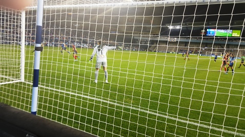 Soccer action from Saturday night’s women’s professional soccer match with FC Kansas City against Western New York Flash at Children’s Mercy Park in Kansas City, Kan. It was the season opener for FC Kansas City (in blue).  Western New York won, 1-0. Attendance was 8,022. (Photo by William Crum)