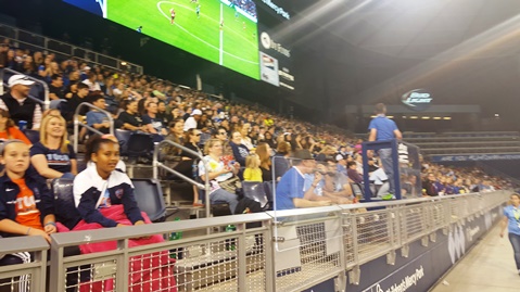 Soccer action from Saturday night’s women’s professional soccer match with FC Kansas City against Western New York Flash at Children’s Mercy Park in Kansas City, Kan. It was the season opener for FC Kansas City (in blue).  Western New York won, 1-0. Attendance was 8,022. (Photo by William Crum)