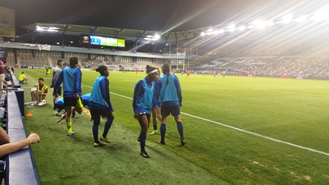 Soccer action from Saturday night’s women’s professional soccer match with FC Kansas City against Western New York Flash at Children’s Mercy Park in Kansas City, Kan. It was the season opener for FC Kansas City (in blue).  Western New York won, 1-0. Attendance was 8,022. (Photo by William Crum)