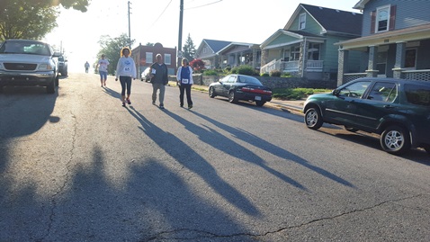 This morning, the first Strawberry Hill 5k Run took place to benefit the Strawberry Hill Museum, 720 N. 4th St., Kansas City, Kan. Each entrant in the run paid a fee of $35, with proceeds going to help the museum. More than 100 people participated in the event, said a Strawberry Hill Museum board member. (Photo by William Crum)