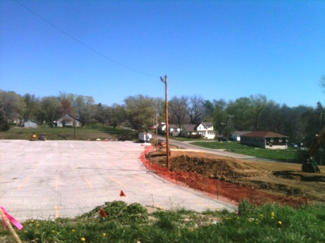 Construction work is taking place on Leavenworth Road near 72nd Street, as the intersection is being redesigned.