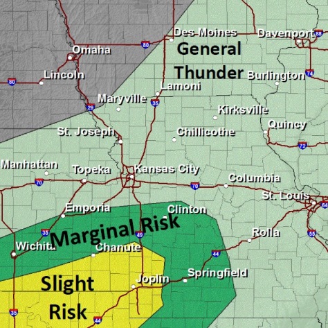 Severe weather outlook Sunday. (National Weather Service graphic)