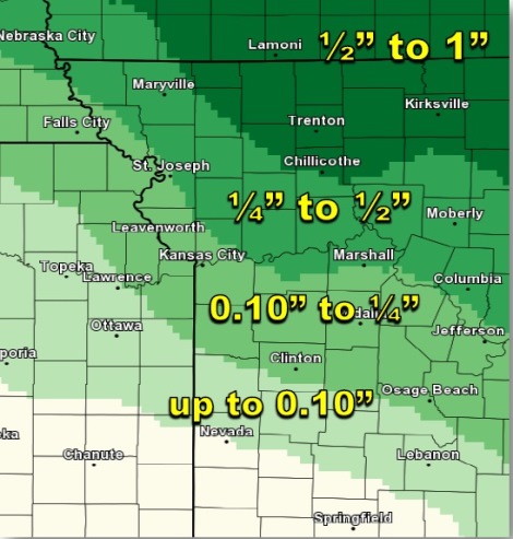 Wyandotte County may receive more rain today. (National Weather Service graphic)