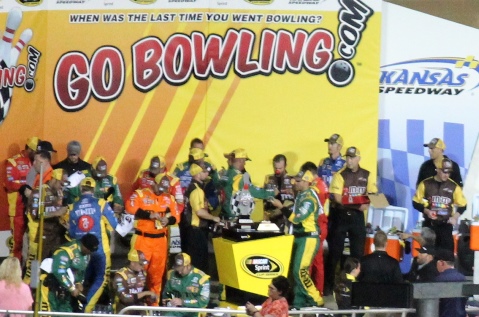 Kyle Busch won the Go Bowling 400 on Saturday night at the Kansas Speedway in Kansas City, Kan. (Fan photo)