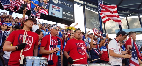 U.S. Men's Team fans cheered on their team Saturday night to a 4-0 victory over Bolivia at Children's Mercy Park in Kansas City, Kan. (Photo by William Crum) 