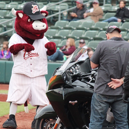 Sizzle the T-Bones' mascot in pre-game activities Thursday.