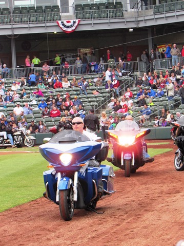 Motorcycles added an impressive roar to Thursday night's T-Bones' season opener.