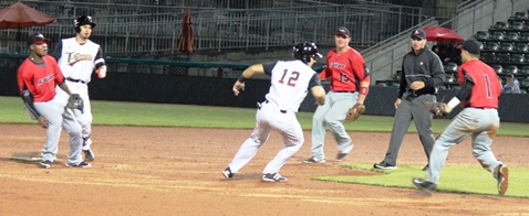 More action from the T-Bones' season opener Thursday at CommunityAmerica Ballpark in Kansas City, Kan.