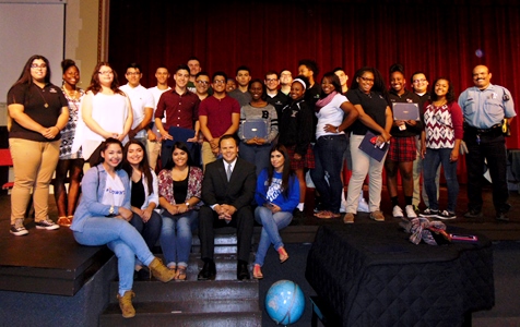 The Junior Police Academy class recently graduated at Bishop Ward High School. (Photo from Bishop Ward High School)