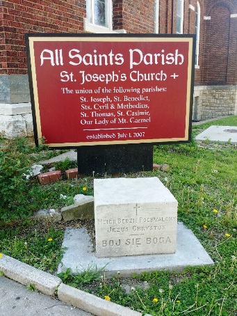 All Saints Church at 8th and Vermont in Kansas City, Kan., is the product of the mergers of St. Joseph, St. Benedict, Sts. Cyril and Methodiius, St. Thomas, St. Casimir, and Our Lady of Mt. Carmel churches in Kansas City, Kan. (Photo by Kathy Hanis)