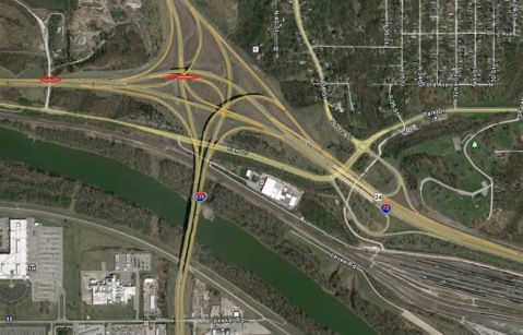 I-70 and I-635 bridge project. (KDOT illustration)