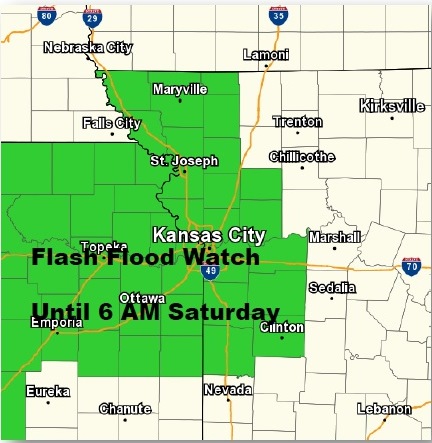 Flash flood watch today through Saturday. (National Weather Service graphic)