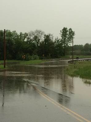 K-5 was under water in parts of Leavenworth County and was closed to traffic today. (KDOT photo)