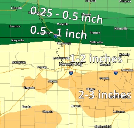 Forecast rainfall amounts through Tuesday afternoon. (National Weather Service graphic)