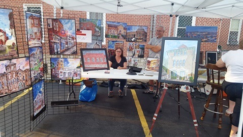 Elaine Grisnik displayed her art work at the festival. (Photo by William Crum)